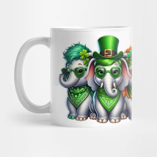 St Patricks Day Trio of Elephants Mug